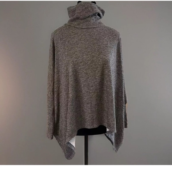 Turtleneck Sweater Akira Chicago M Top Red Label Exposed Back Crop Button Gray - Picture 1 of 8